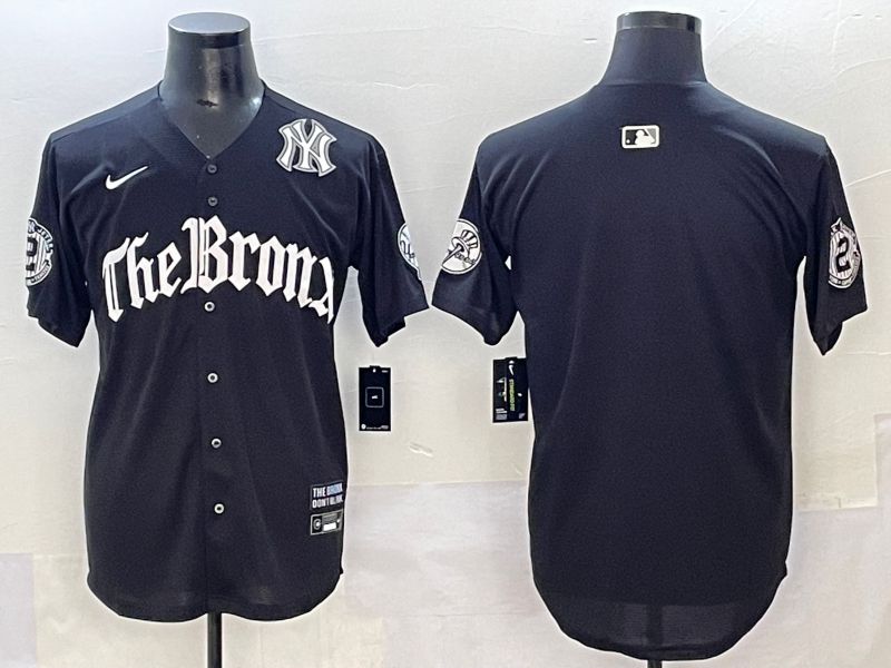 Men 2025 New York Yankees Blank Black Five generations Joint Name Nike MLB Jersey style 4->new york yankees->MLB Jersey